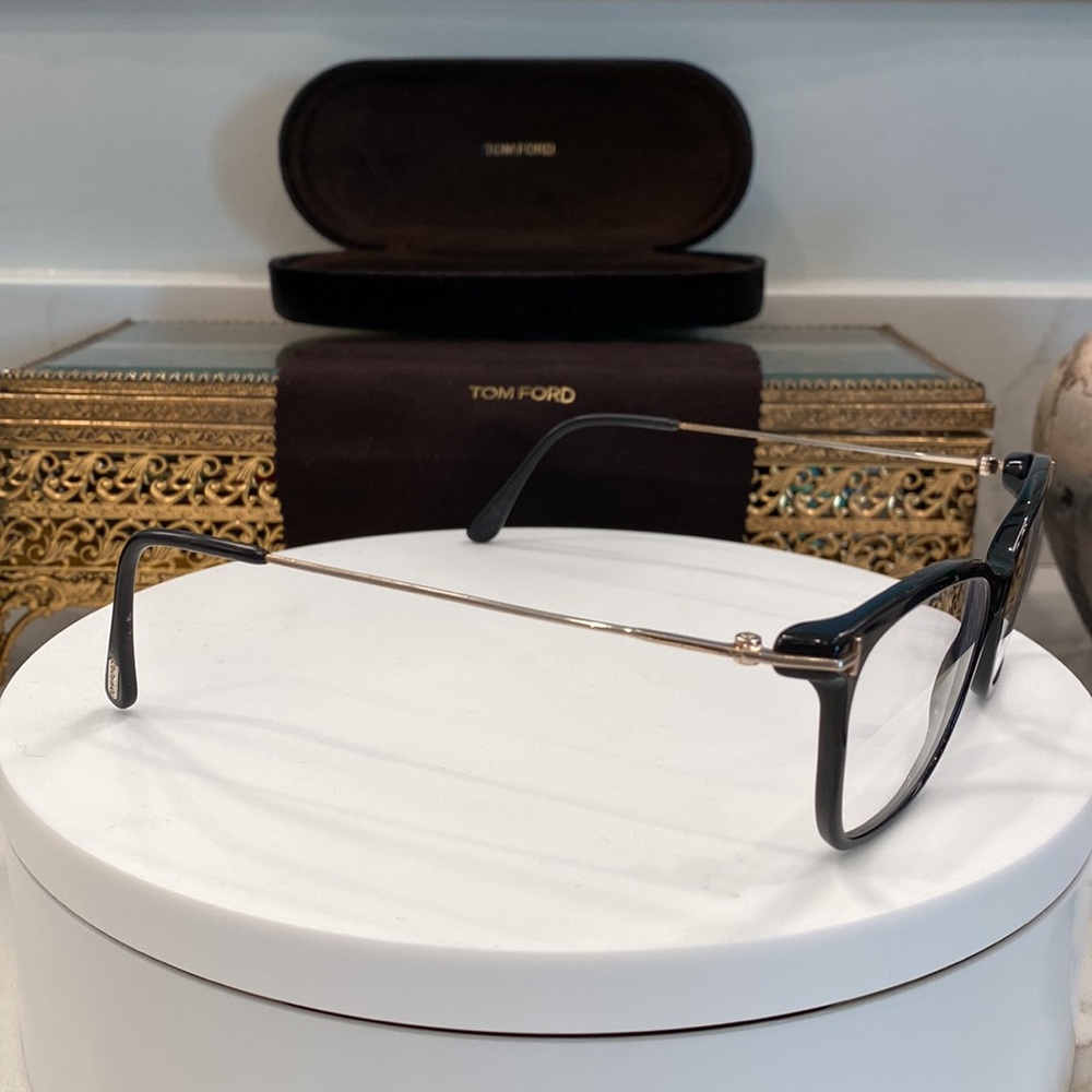 Tom Ford - Havana **Rx** Black & Silver Square frame eyeglasses w/ TF hard-case